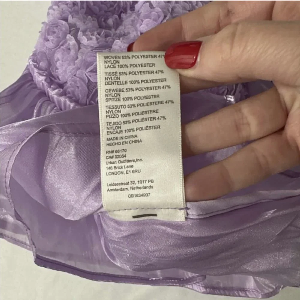 NEW Free People Faye Lavender Floral Top in Dramatic Combo [ Small‎ ] #6199